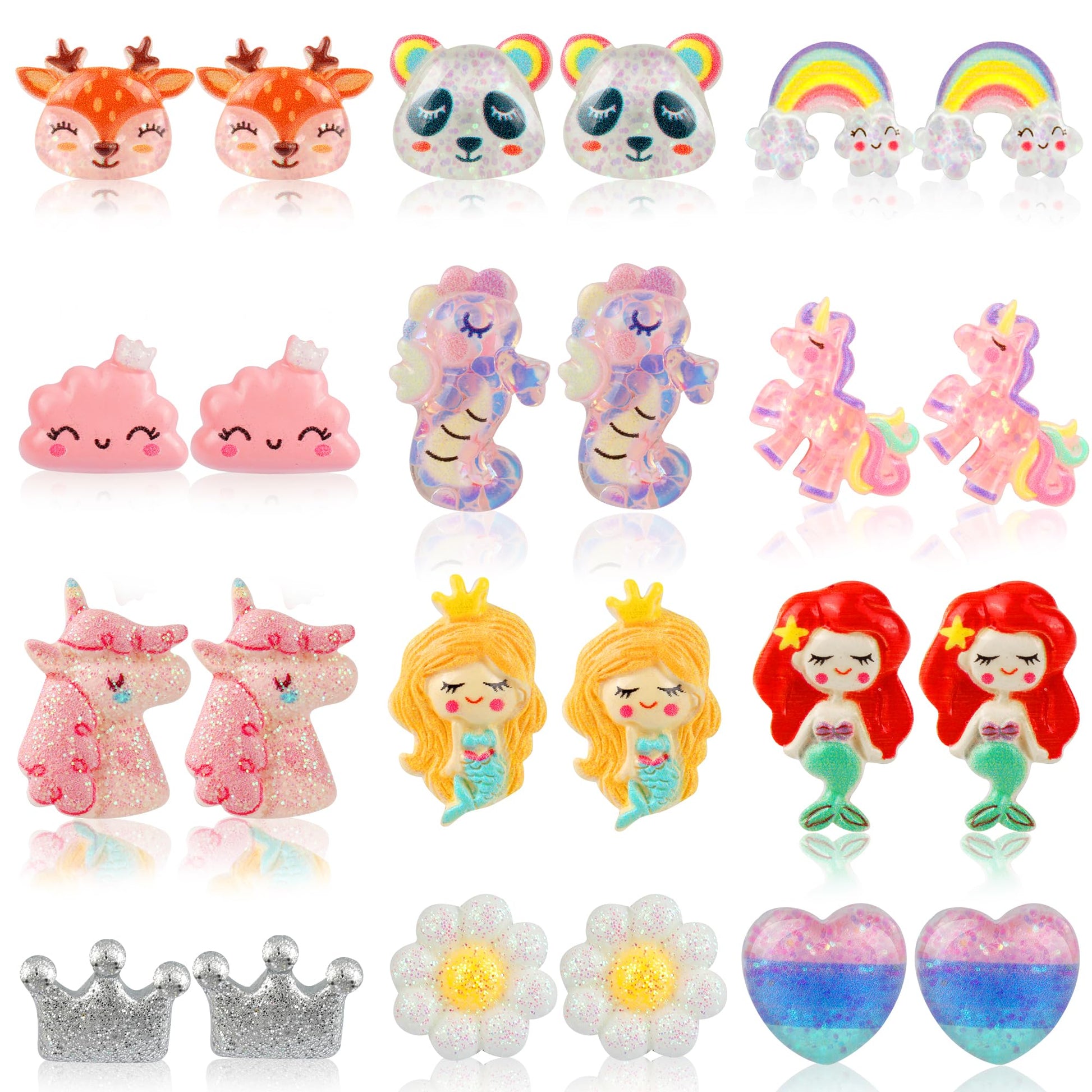 12-Pair Of Clip On Earrings
