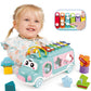 Plenplay Interactive Musical Bus Toy For Toddlers - Xylophone, Abacus, Shape Sorter, And Push/Pull & Go Feature - Perfect Educat