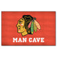 FANMATS 14411 Chicago Blackhawks Man Cave UltiMat Rug - 5ft. x 8ft. | Sports Fan Area Rug, Home Decor Rug and Tailgating Mat