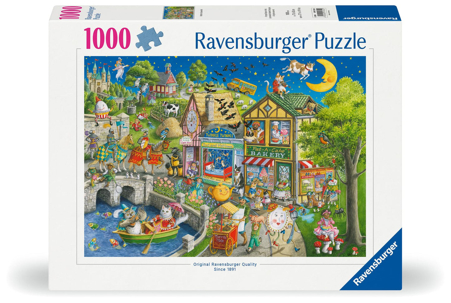 Ravensburger 1000-Piece Jigsaw Puzzle | Enchanting Nursery Rhyme Scenes | 27.5 x 19.75in | Multicolor | Premium Linen-Structured Paper