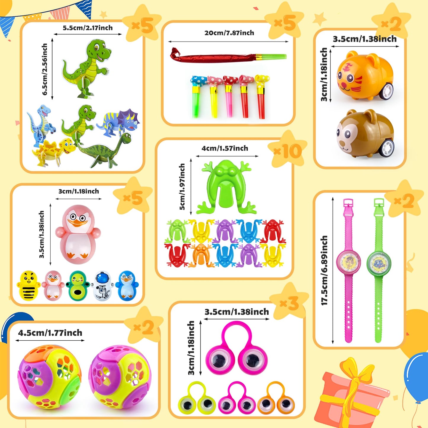 XIPEGPA 62PCS Party Favors Toy Assortment for Classroom Rewards Bulk Toys Birthday Party Toys Goodie Bag Filler Treasure Box Gif