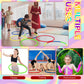Syhood 12 Pcs Toy Color Hoop Plastic Detachable Adjustable Hoop Light Weight Exercise Fitness Equipment Toy Waist Ring for mature-themed Party  3 Sizes(Green  Pink  Yellow  Dark Blue)