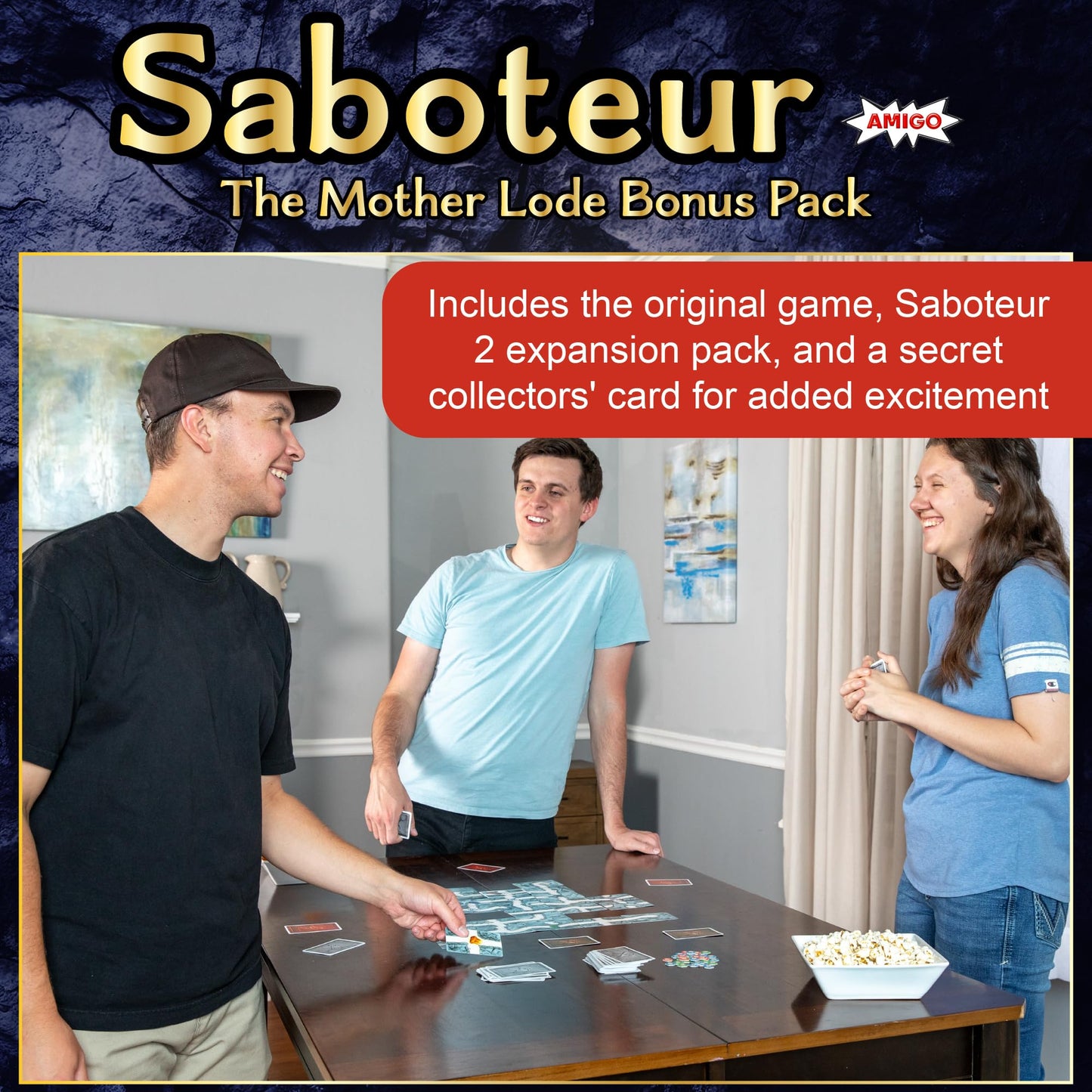 Amigo Games Saboteur The Mother Lode Bonus Pack Strategy Card Game - Includes Saboteur, Saboteur 2 & Secret Collectors Card - Pe