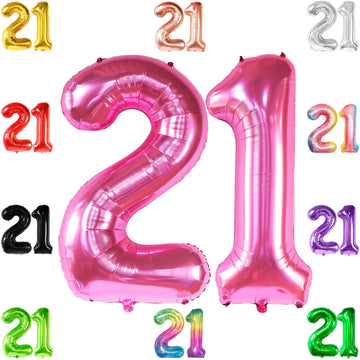 Katchon, Hot Pink 21 Balloons Numbers - 40 Inch | Pink 21St Birthday Balloons For Her | 21St Birthday Decorations For Her Pink | 21 Balloon Number, 21 Number Balloons | Pink 21St Birthday Decorations