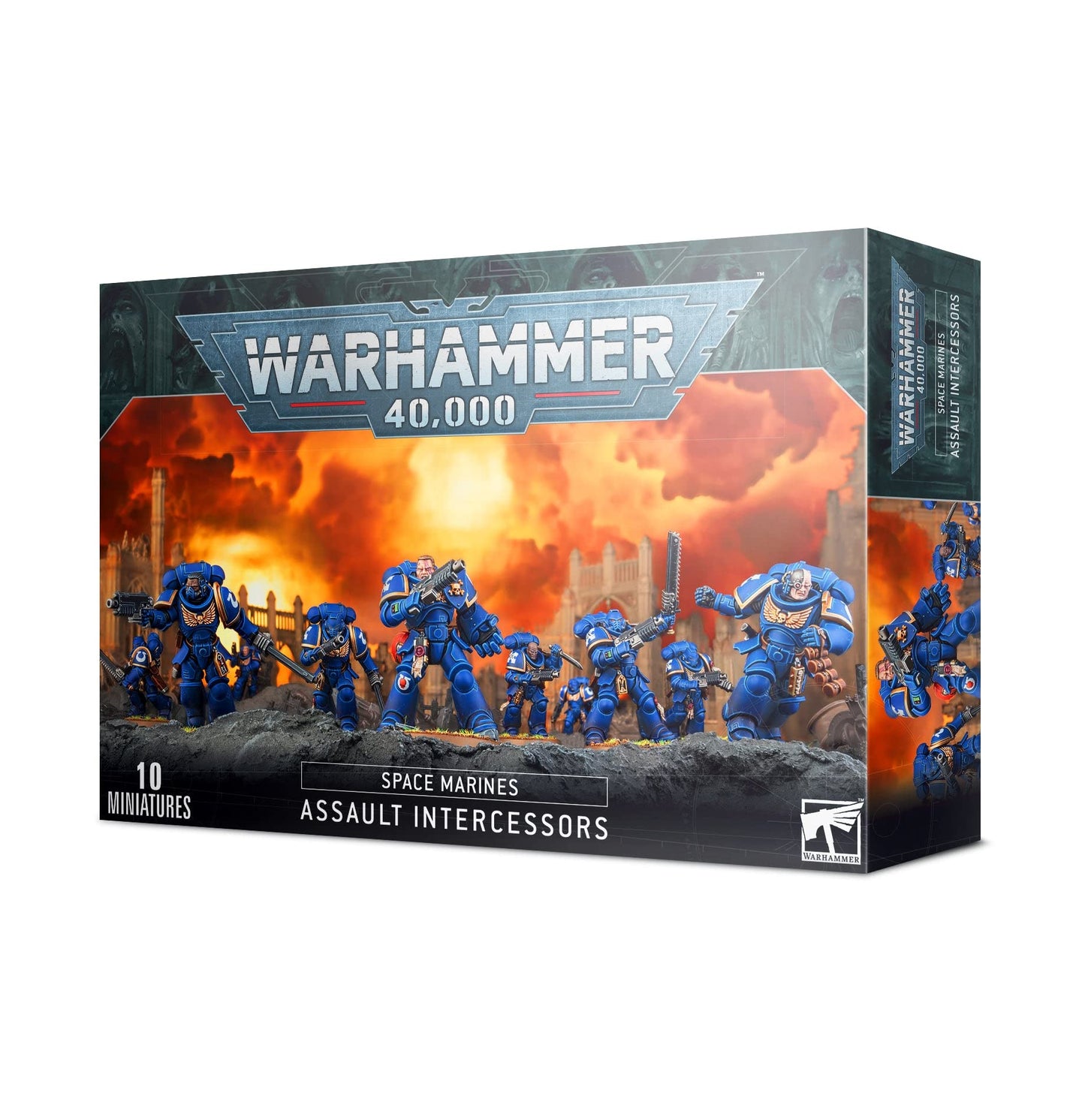 Games Workshop Warhammer 40k Space Marine Assault Intercessors - Black Plastic, Model 99120101283, Size ys/m