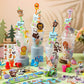 Poen 212 Pcs Jungle Party Favors Set Include Cup Straw Stamp Clap Bracelet Keychain Ring Puzzle Sticker Animal Miniature Card fo