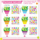 Fullhawl 24 Sets Mothers Day DIY Craft Kits Make Your Own 3D Flower Pot Best Mom Flowers Stickers for Happy Mothers Day Birthd