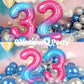 Rainbowq 32 Number Balloons 40 Inch For Women Big Starry 0-9 Foil Mylar Large Number Balloons 23 Happy 32Nd Birthday Party Anniv