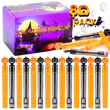 80 Pack Halloween Bubble Wands,Mini Bubble Wands For Halloween Party Favors,Hlalloween Toys Gift For Girls Boys Kids Toddler Adults