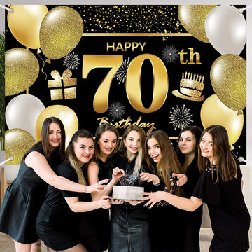 70Th Happy Birthday Banner Birthday Decorations For Men Birthday Party Decorations Birthday Backdrop
