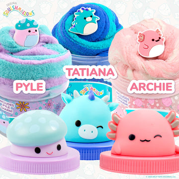 Original Squishmallows Premium Cloud Slime, 3-Pack, 9 Slime Add Ins, 8 Oz. Fluffy Slimes, Slime For Kids, Bulk Slime, Great 6 Year Old Toys & Party Favors, Super Soft Sludge Toy