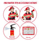 Spooktacular Creations Halloween Boys Fireman Costume  Firefighter Costume for Kids  Red Toddler Fireman Jumpsuit Accessories Set for Dress-up and Roleplay Party (Large  10-12 yrs)