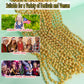 ZZYFGH 33'' 7mm St Patricks Day Beads Necklace, Mardi Gras Beads Necklace Bulk, Metallic Gold Beaded Necklace, Party Costume Nec