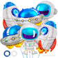 6 Pcs Space Balloons,Astronaut Ufo Rocket Foil Balloons For Kids,Space Party Decorations,Outer Space Balloon For Baby Shower Uni