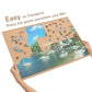 LAVIEVERT Portable Wooden Jigsaw Puzzle Board - Non-Slip Surface for Up to 1000 Pieces - Khaki Puzzle Storage Solution