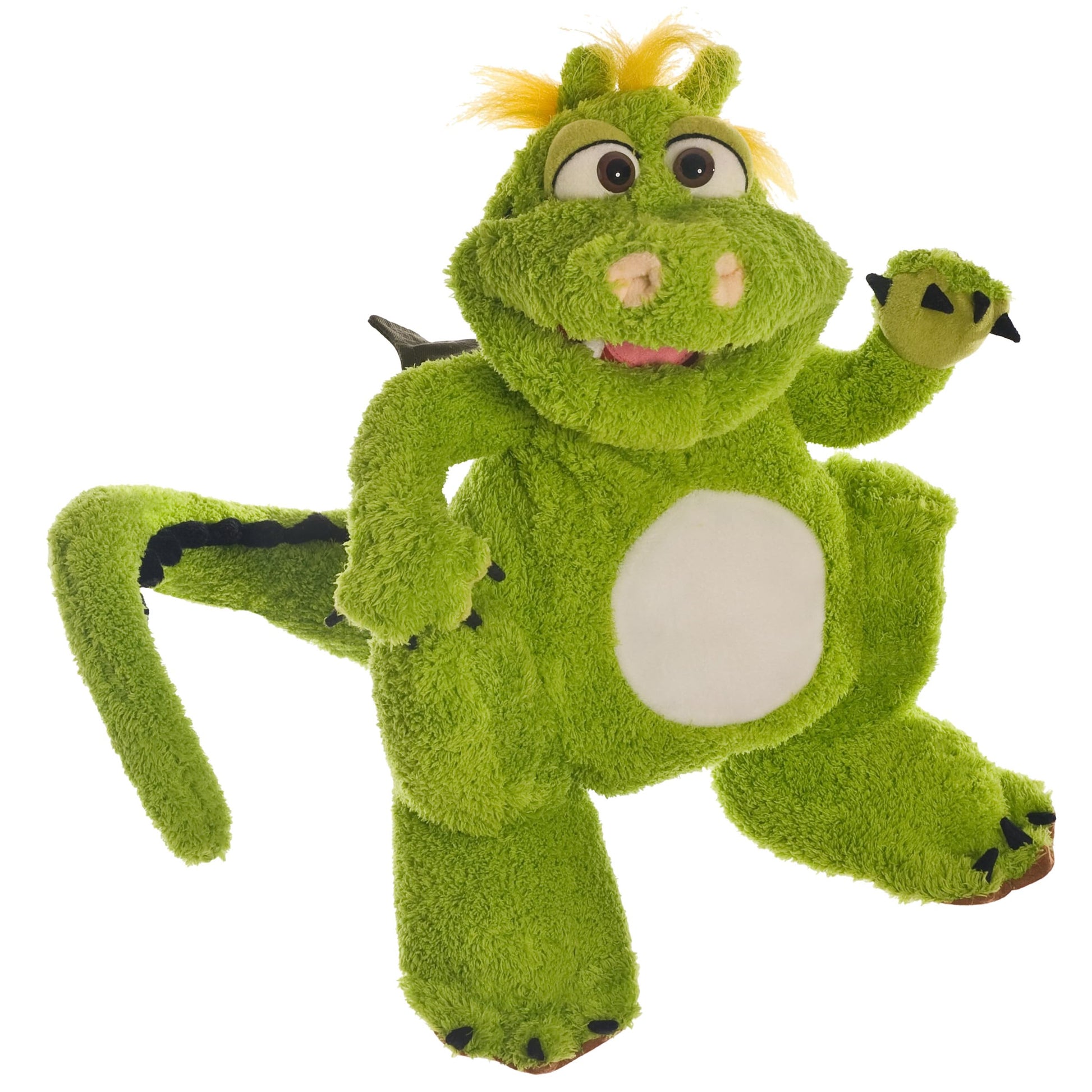 Living Puppets 14-Inch Big Green Dragon Hand Puppet - Fine European Design, Ultra-Soft And Cuddly, Promotes Child Development, S