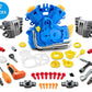 POFJOEQ Engine Building Kit, Kids Mechanic Repair Set for Kids Motorcycle Engine,Take Apart Toys-42pc Playset,STEM Engine Model