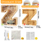 weallbuy Large Letter Piggy Bank for Kids Boys Girls Wooden Personalized Piggy Banks A-Z with Target Area Clear Alphabet Banknote Coin Banks for Gift Decoration Baptism (Z)