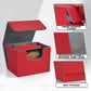 Zlca Card Deck Box For Trading Cards, Mtg Commander Deck Box Holds 120+ Single Sleeved Cards, Leather Magnetic Card Storage Box Fits For Tcg Ccg Magic Cards (Red)