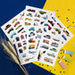 Bulbacraft Truck Stickers - Construction Stickers - Train, Airplane, Tractor, Boat, Fire Truck And Race Car Stickers - Extra Dur
