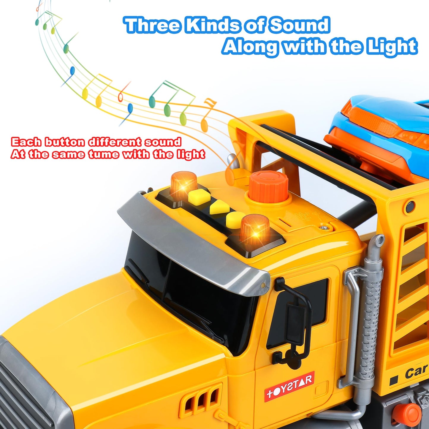 Dwi Dowellin Toy Truck Transport Cars Carrier with Racing Car for Kids Toddlers,Birthday Gifts for Boy Toddler Child 3 4 5 6 Yea