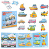 ASTARON 3D Magnetic Puzzle with 60 Puffy Stickers for Toddlers, 51 Pieces 3-in-1 Traffic Puzzles Preschool Education Learning Tr