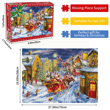 Huadada Jigsaw Puzzles For Adults 1000 Piece Jigsaw Puzzles For Adults Challenging Game (Christmas Elk)