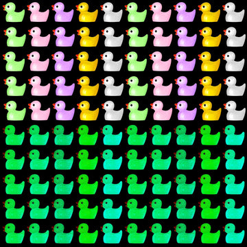 50 Pieces Mini Resin Ducks Decoration Miniature Ornament Tiny Ducks For Diy Garden Dollhouse Duck Accessories Baby Shower Birthday Party Favors Desk Room Crafts Decor (Luminous Colorful)