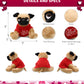 Dollibu I Love You Valentine Plush Pug Dog - Cute Soft Cuddly Stuffed Animal With Red Heart Shirt For Valentines Day, Birthday P