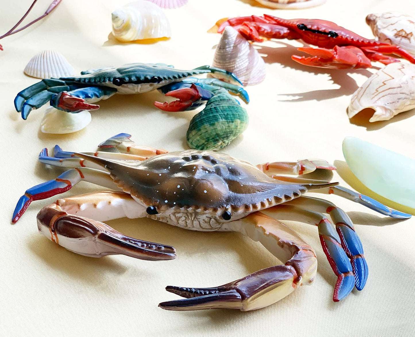 Higherbros Large Crab Toys Sea Life Animal Toys Ocean World Realistic Marine Animal Creature Action Figure, Birthday Cake Copper
