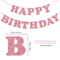 Glitter Rose Gold Birthday Banner Sign With Shiny Letters, Glitter Happy Birthday Bunting Banner Flag Garland For Kids Boys Baby Birthday Party Decorations Supplies