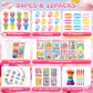 BenLouis 84Pcs Candyland Party Favors Ice Cream Donut Coloring Book Crayon Stickers Set Bulk for Kids Cupcake Lollipop Sweet Tre
