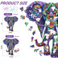 Qiuenisray Wooden Jigsaw Puzzles-Elephant 200pcs 12.4x11.4in Medium Wooden Puzzles for mature-themeds Unique Shape Animal mature-themed Puzzles Irregular Wood Puzzles Best Gift for mature-themeds and Kids Family Game