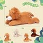 Ikasa Mommy Lion Stuffed Animal Mom And Baby Plush Toy, Cute 17'' Soft Small Mama Family Set Cuddly Toys With Little Mini Babies