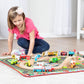 Melissa & Doug Deluxe Multi Vehicle Activity Rug - Multi, Model 96154, Wood Material