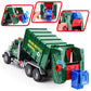 Dwi Dowellin Garbage Truck Toy - 15" Friction Powered with Lights, Sounds & 3 Trash Cans for Kids 3+ Years, Plastic, Fun Gift