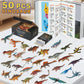 Biwase Dinosaur Toys Book With 50 Pcs Different Dinosaurs Figures & Pokers,Interactive Perfect For Kids Dinosaurs Educational Toys For 3 4 5 6Year Old Boys&Girls