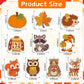 Beeveer 30 Sets Fall Animals Suncatchers Art Kits DIY Thanksgiving Squirrels Owl Suncatcher Crafts Paint Your Own Window Ornamen