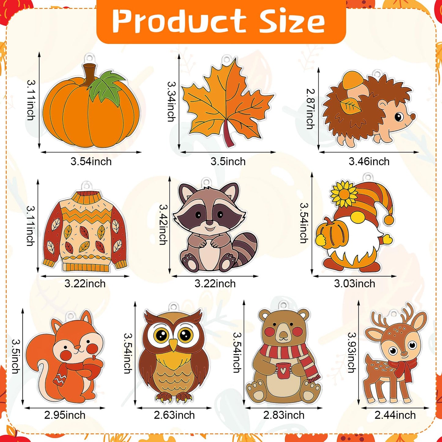 Beeveer 30 Sets Fall Animals Suncatchers Art Kits DIY Thanksgiving Squirrels Owl Suncatcher Crafts Paint Your Own Window Ornamen