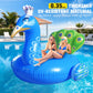 DeeprBetter Inflatable Peacock Pool Float - Large Blue Heavy Duty PVC Ride-On for Pool Parties and Water Fun