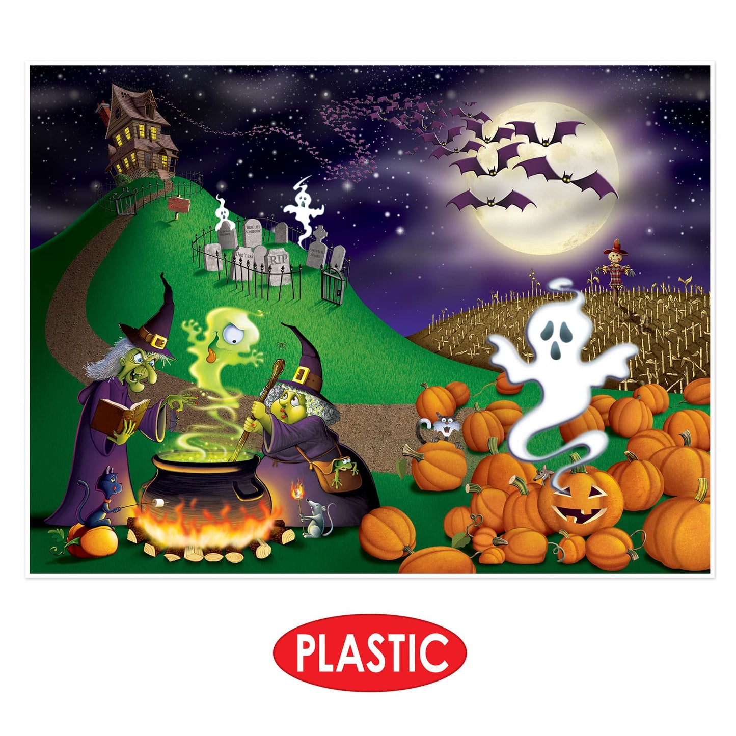 Beistle S00909AZ2 Halloween Insta-Mural 2 Piece, Multicolored