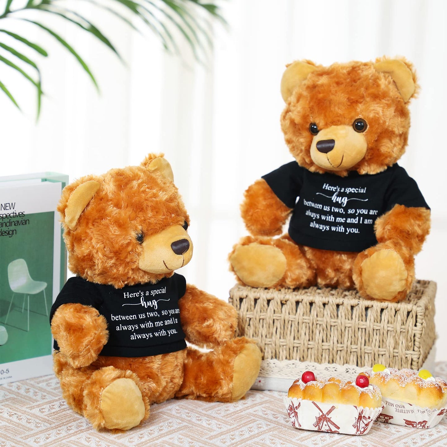 Deekin 2 Pcs Sympathy Gift Small Bear 9.8 Inch Plush Stuffed Animal With A Bear Hug Sign Condolences Memorial Loss Of Loved Idea