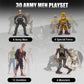 Qutumill Army Men Action Figures Playset  30 PCS Soldiers Zombies Monsters Action Figures with  Gear Equipment Accessories - 4 Inches Military Action Figures Toy for Boys Ages 6-12 Years Old