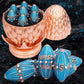 ARUOHHA DND Metal Dice Copper Blue Dragon Egg Dice with Rotating Dragon Egg Shell, Dungeons and Dragons Role Playing Game RPG D&