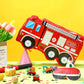 Aoriher Fire Truck Piñata - 16.14" x 8.9" x 3.15", Cardboard, Includes Blindfold, Bat & Confetti, Perfect for Kids
