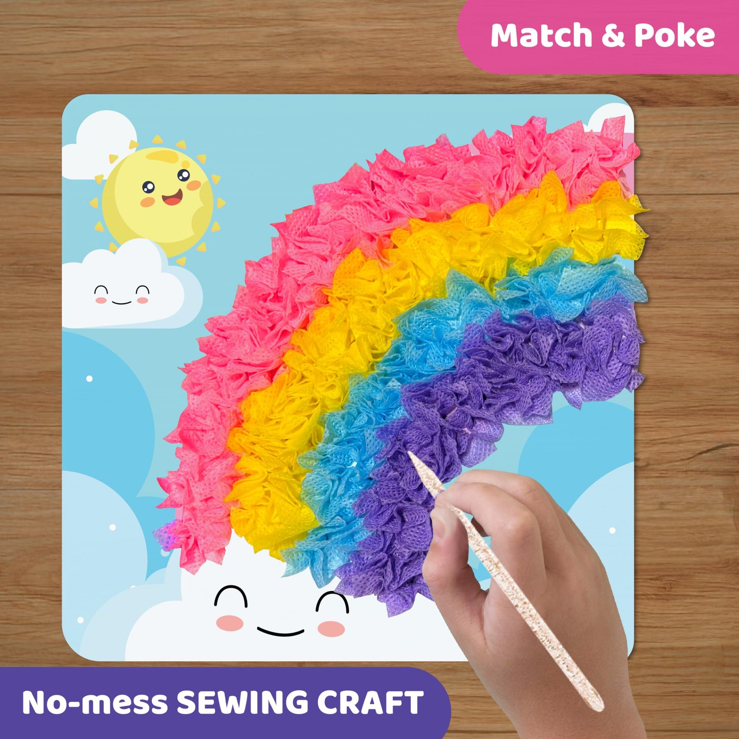 jackinthebox Poke Poke Art for Kids - Unicorns, Mermaids, Princess, and Cupcakes, Mess-Free Sewing Art for Kids, Toys for Girls