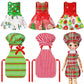 6 Pieces Santa Clothing Elf Dance Skirt Set Christmas Elf Skirts For Christmas Doll Holiday Decorations (Not Include Doll)(Modern Style)