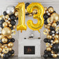 Gold 13 Balloon Numbers, Large 13 Or 31 Foil Balloons, Big Number Balloons 40 Inch For 13Th / 31St Birthday Party And Anniversar