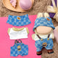 17cm Doll Clothes Labubu Clothes for 6.7inch(17cm) Dolls enhanced Doll Outfit with Hat and Accessories(Clothes Only) (Blue)