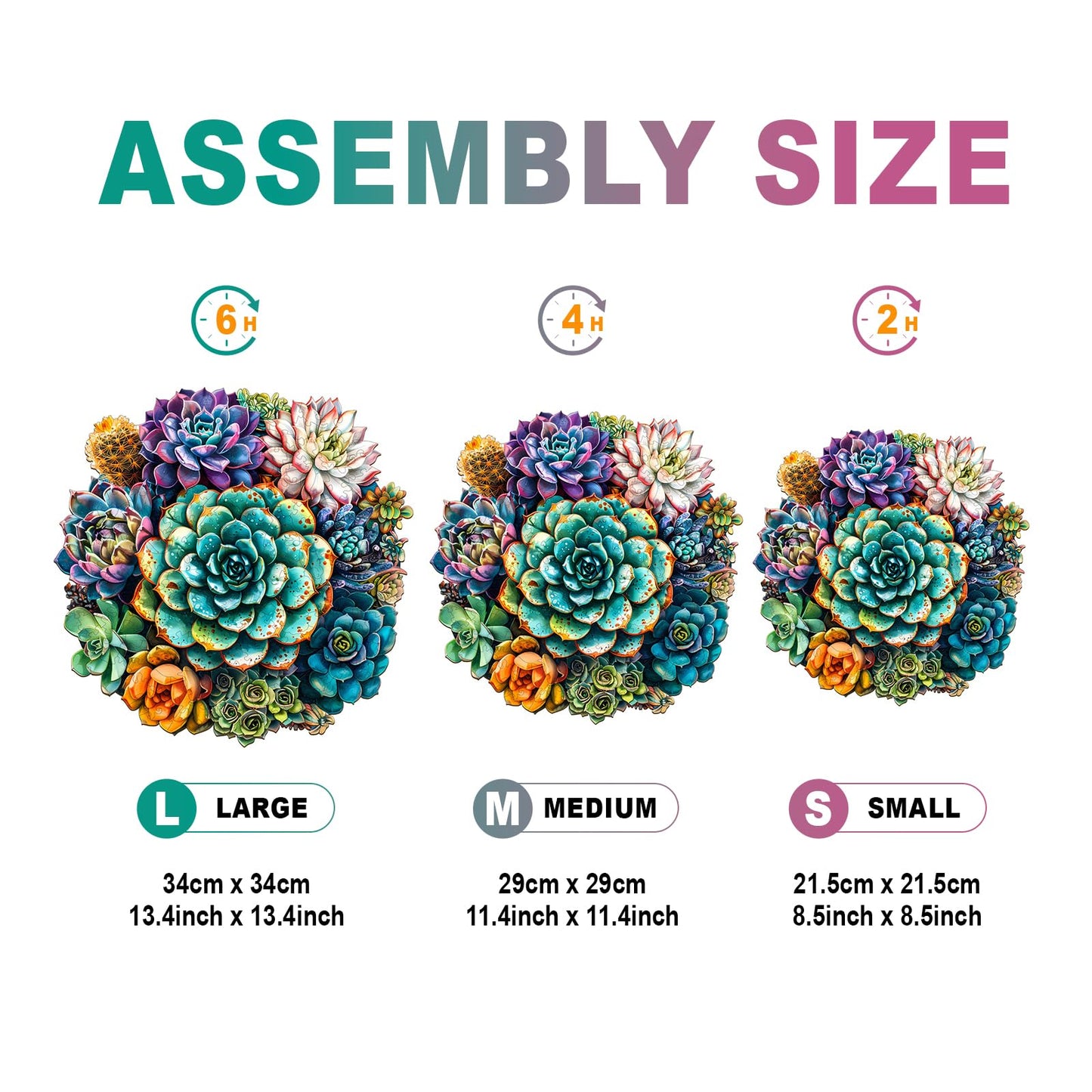 Wooden Puzzles for Adults - Unique Shaped Wooden Puzzles for Adults - Succulent Plants Wooden Jigsaw Puzzles - Wooden Puzzle Cre